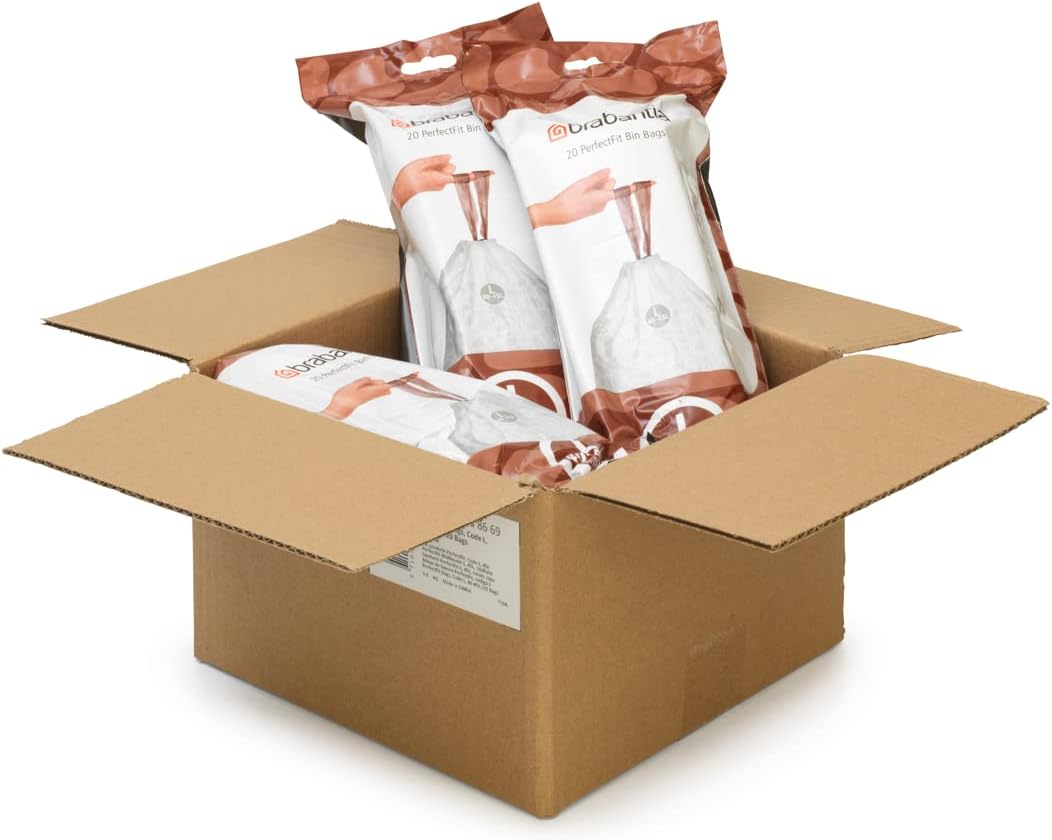 Brabantia Müllbeutel, Weiss, 120 Bags 120 Müllbeutel Multi-Box: 120 Beutel, 120 Müllbeutel Multi-Box