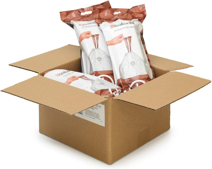 Brabantia Müllbeutel, Weiss, 120 Bags 120 Müllbeutel Multi-Box: 120 Beutel, 120 Müllbeutel Multi-Box