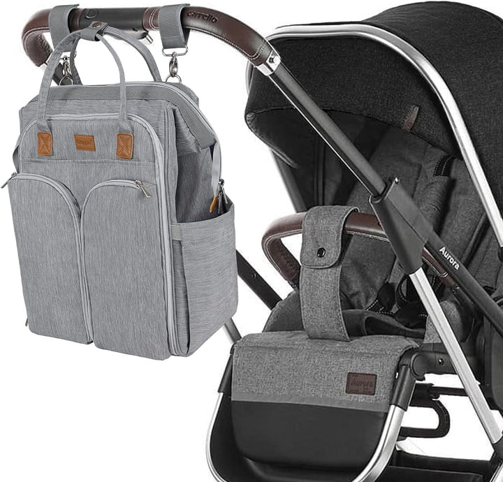 Gloppie Wickeltasche Rucksack Baby Wickelrucksack mit Tragbarer Wickelauflage und Kinderwagengurten,