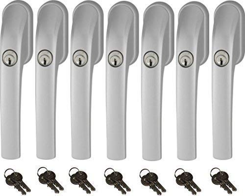 Abus FG300 abschliessbarer Fenstergriff, Silber, im Set 7 Stück alle gleichschliessend AL0089 mit in