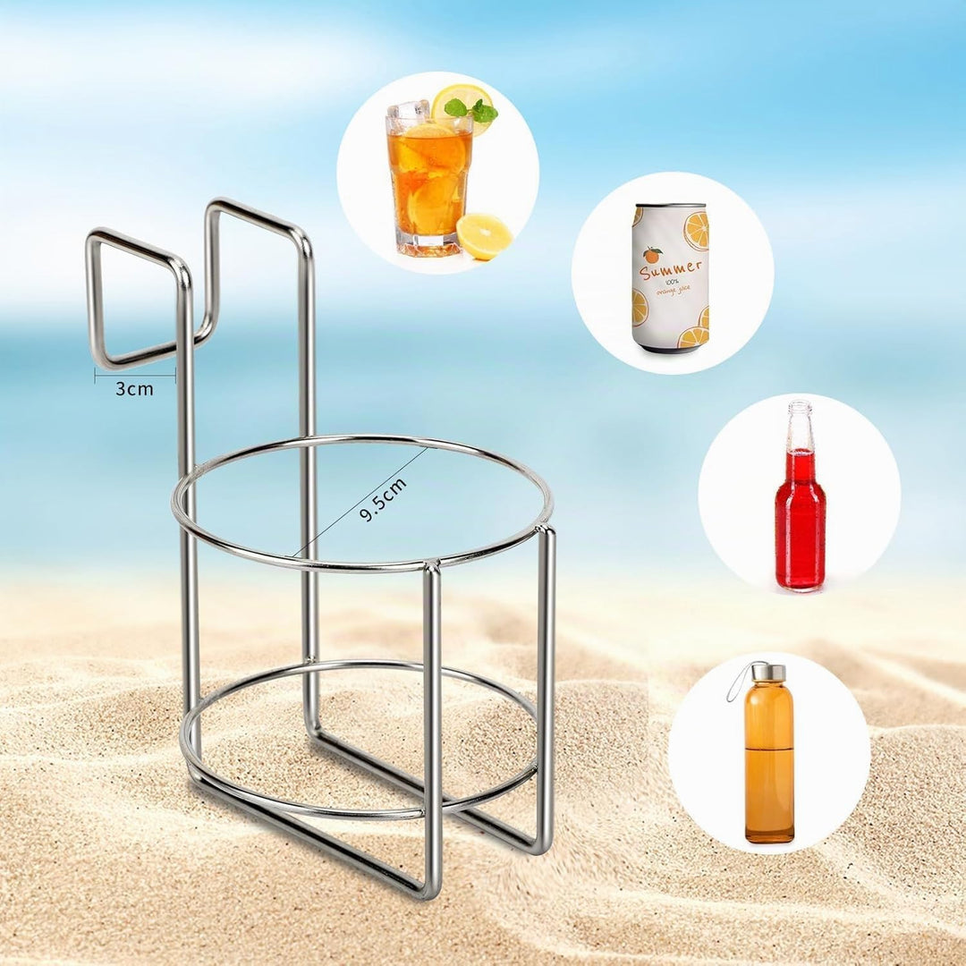 2 Stück Getränkehalter Strandkorb Becherhalter Strandkorb zubehör Edelstahl Flaschenhalter für Beche