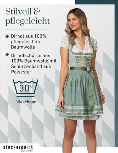 Stockerpoint Damen Dirndl Kim Kleid für besondere Anlässe 30 Salbei, 30 Salbei