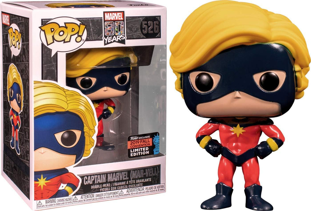 Marvel Funko 80TH - POP Vinyl Figure 526 Captain (MAR-Vell) NYCC 2019 Convention Exclusives