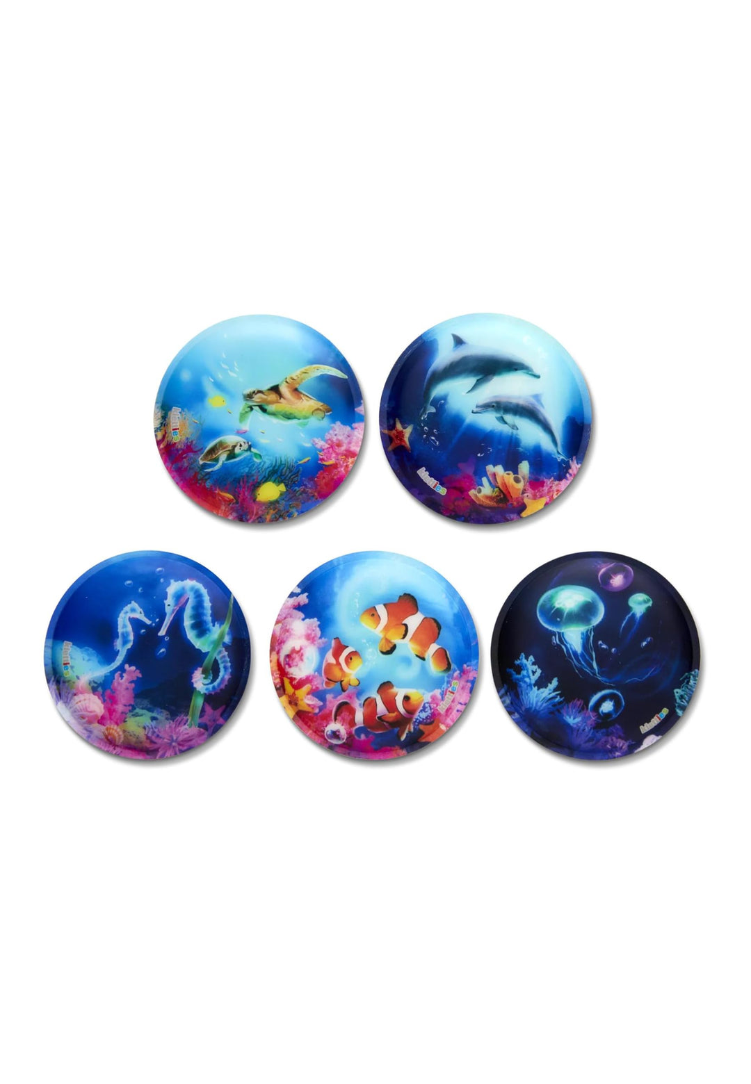 ergobag Klettie - Set, 5-Teilig, Klett Unterwasserwelt - Bunt Cartoon, Unterwasserwelt - Bunt Cartoo