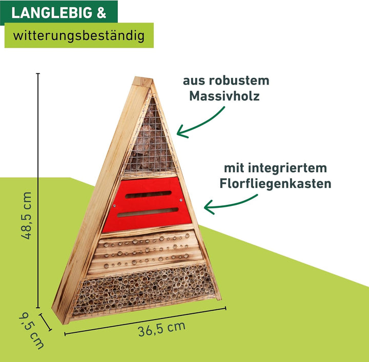 Windhager Insektenhotel Trigon, Insektenhaus Nistplatz Brutplatz, Schutz für viele nützliche Insekte