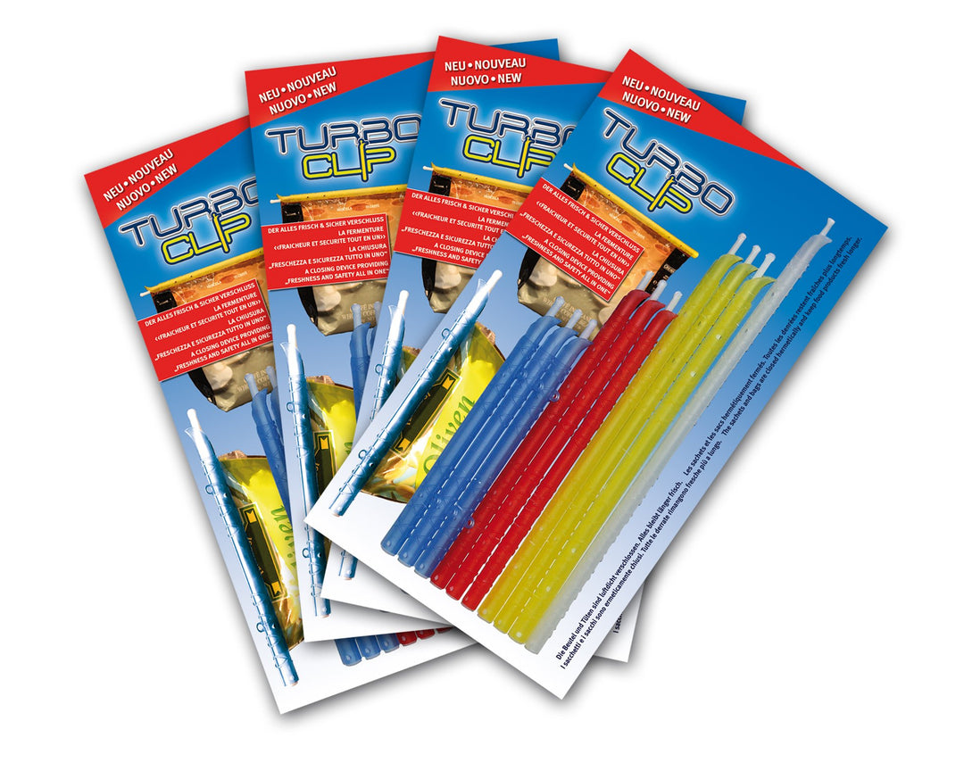 4 x Turbo Clip Verschluss für Tüten Beutel - 10er Set Verschlussclip Verschlussklammern Beutelversch