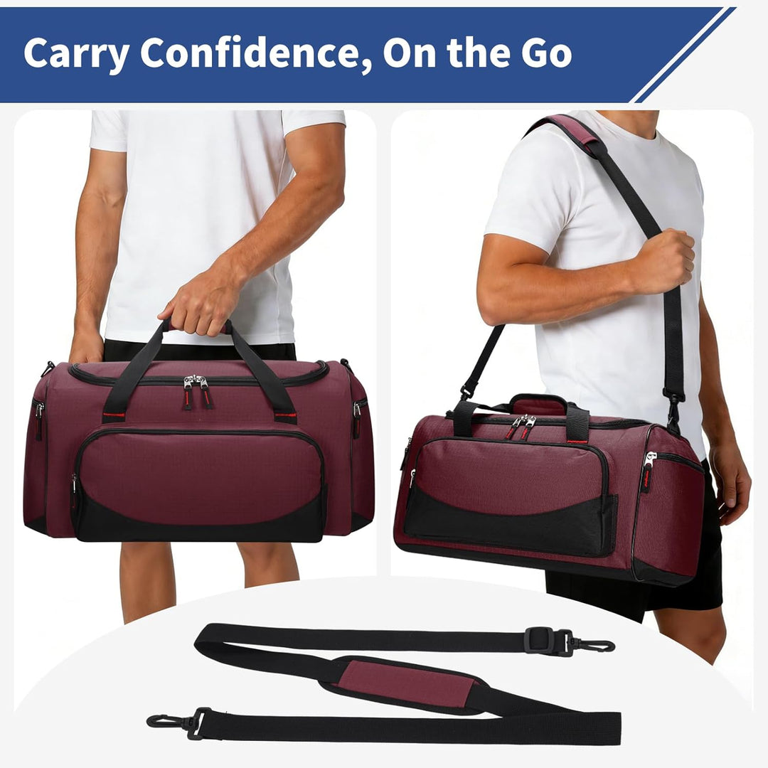 45L Sporttasche Reisetasche mit Seitentaschen - Weekender Gym Tasche Trainingstasche für Sport Fitne