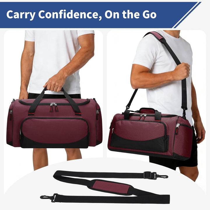 45L Sporttasche Reisetasche mit Seitentaschen - Weekender Gym Tasche Trainingstasche für Sport Fitne
