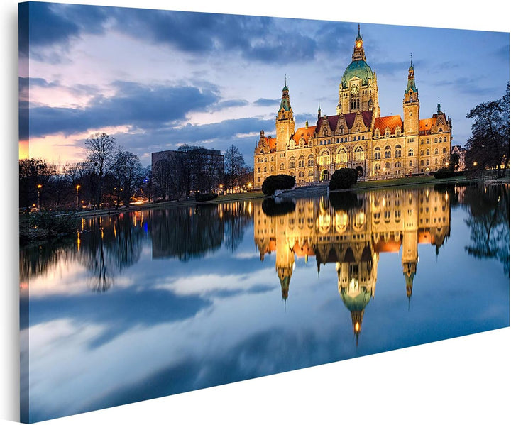 islandburner Bild auf Leinwand Rathaus Von Hannover Deutschland Bei Nacht Bilder Wandbilder Poster 8