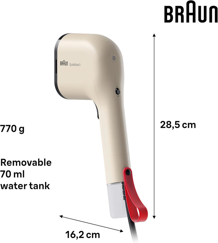 Braun QuickStyle 3 GS3012BG, kompakter und leichter Steamer, Dampfglätter mit schneller Aufheizung,