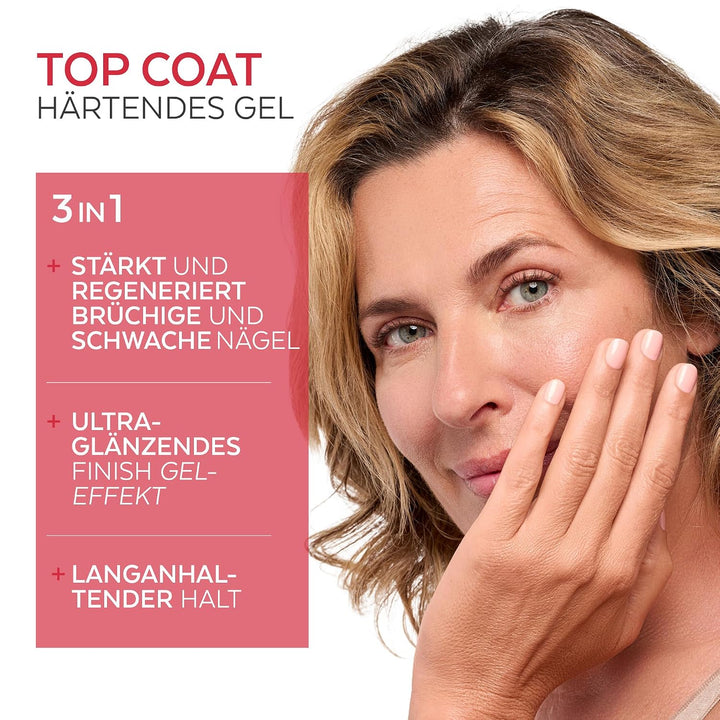 PODERM Top Coat Gel Effekt Nagelhärter | Swiss Lab - 8ML | Ultra-Glänzendes Finish &amp; Langanhaltender