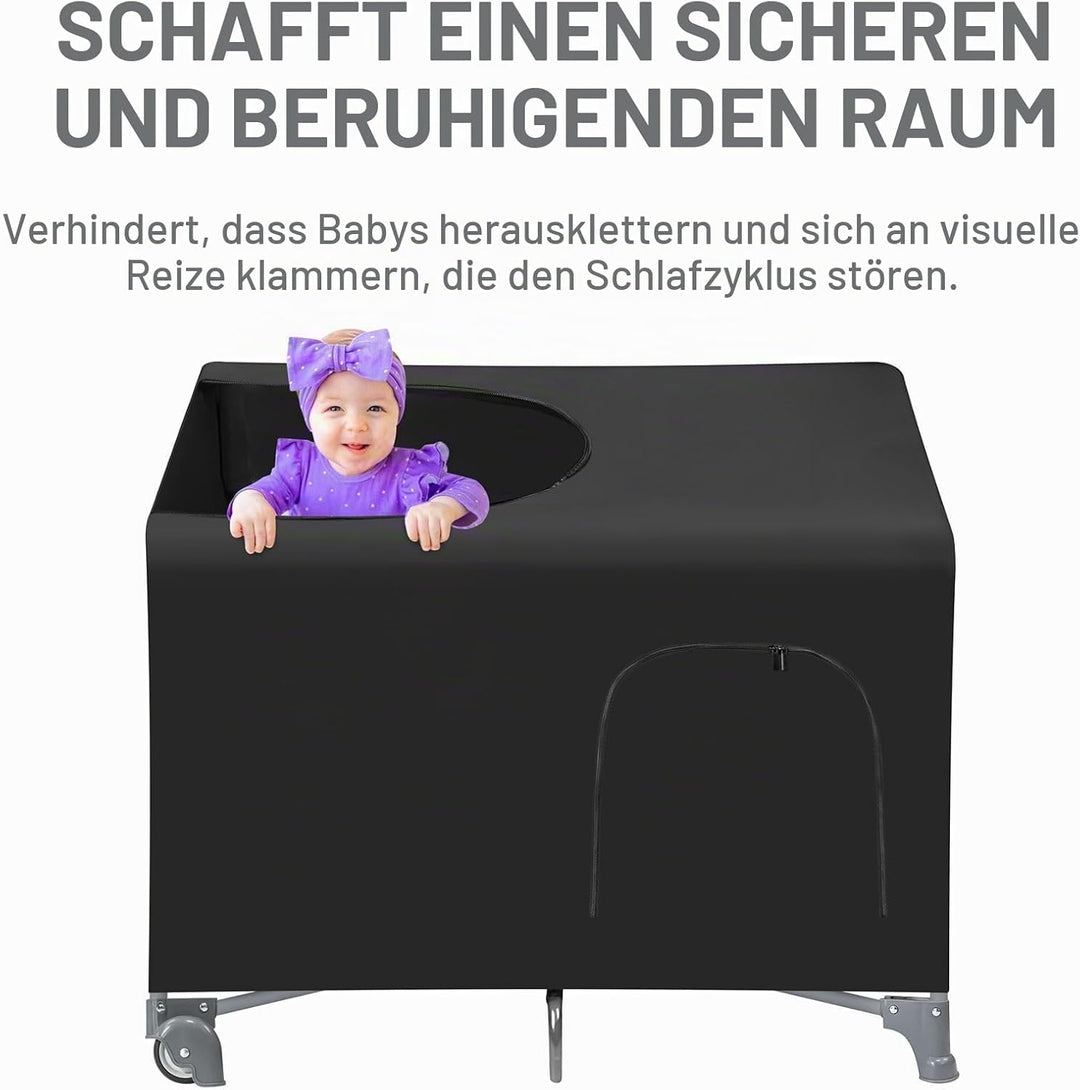 PandaEar Verdunkelungsabdeckung für Pack N Play, atmungsaktives Kinderbett-Überdachungszelt zum Pack