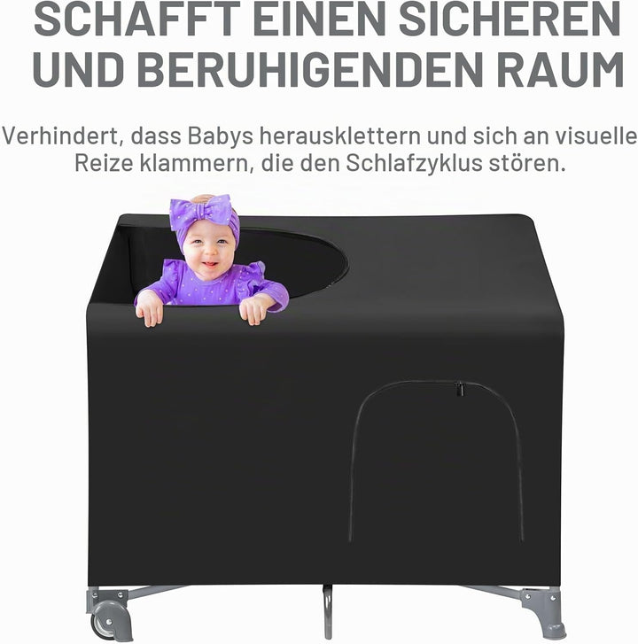 PandaEar Verdunkelungsabdeckung für Pack N Play, atmungsaktives Kinderbett-Überdachungszelt zum Pack