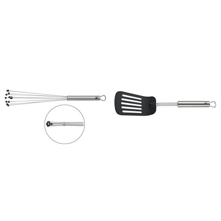 WMF Profi Plus Rührblitz Reduzierring 32 cm, Schneebesen Silikon -Kugeln & Profi Plus Pfannenwender