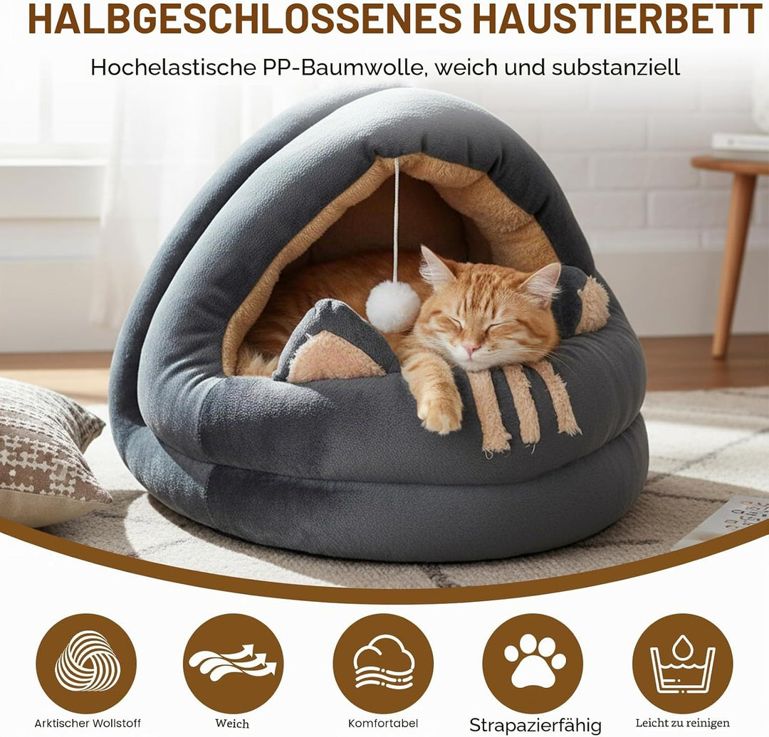 Katzenhöhle Katzen, Katzenbetten für den Innenbereich mit hängendem Spielzeug, Plüsch Haustier Katze