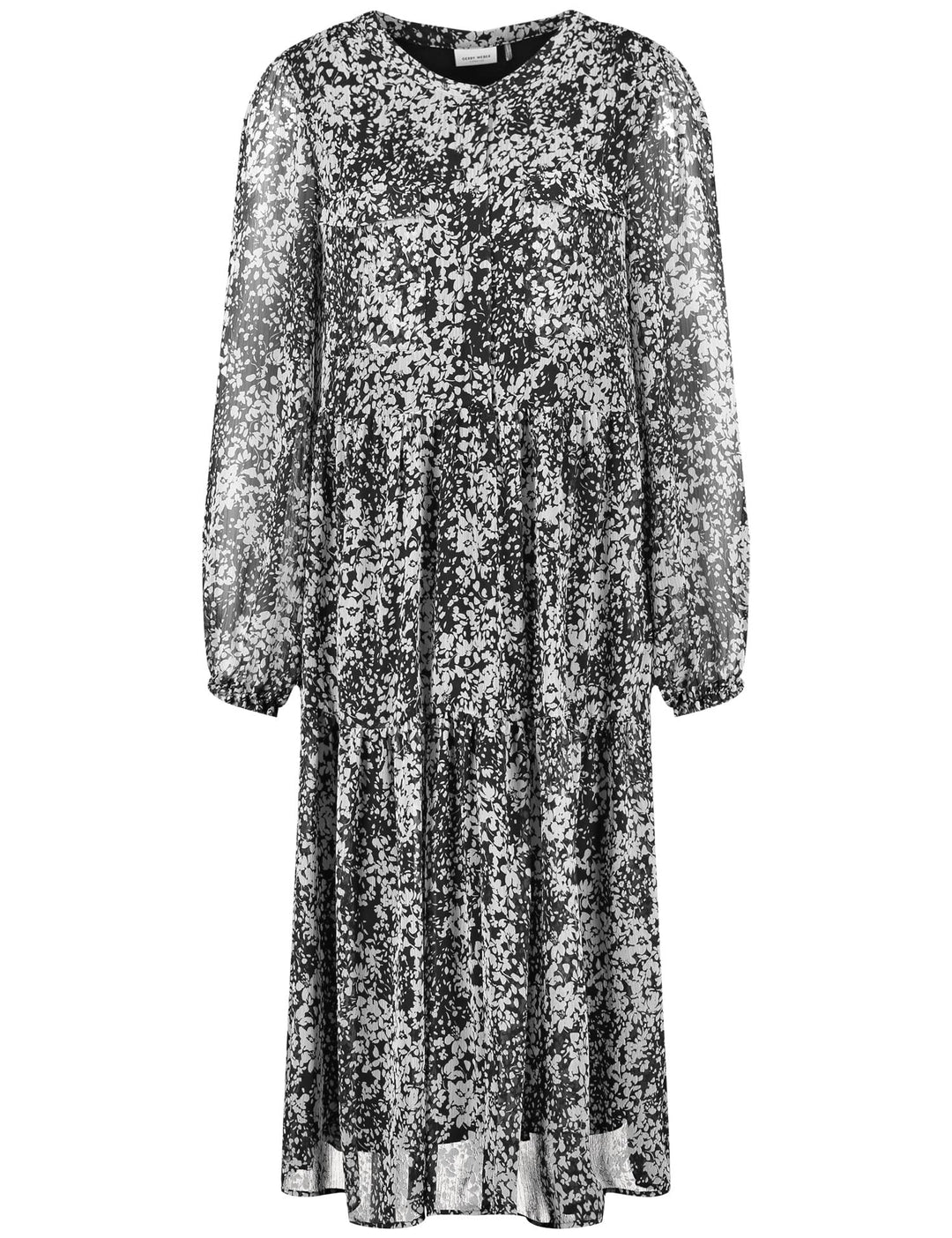 Gerry Weber Damen Kleid Gewebe 38 Schwarz/Ecru/Weiss Druck, 38 Schwarz/Ecru/Weiss Druck