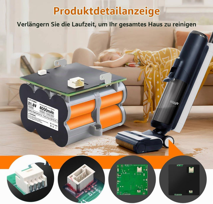 Nass-Trockensauger 21,6V Ersatzakku für Tineco iFloor 5 Breeze Complete/iFloor 5 Breeze/Tineco iFloo