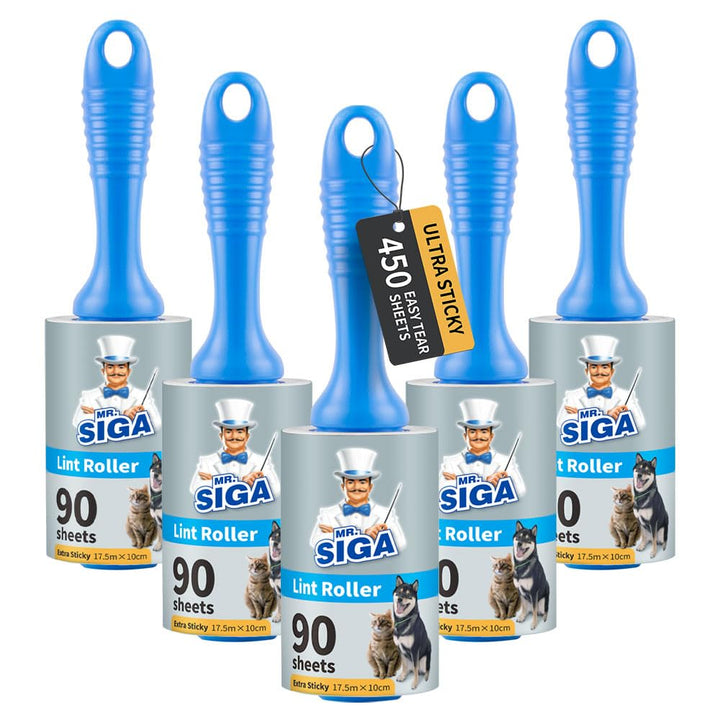 MR.SIGA Extra Sticky Lint Roller,Fusselrolle Fusselentferner Tierhaar-Fusselroller mit einfachen Auf