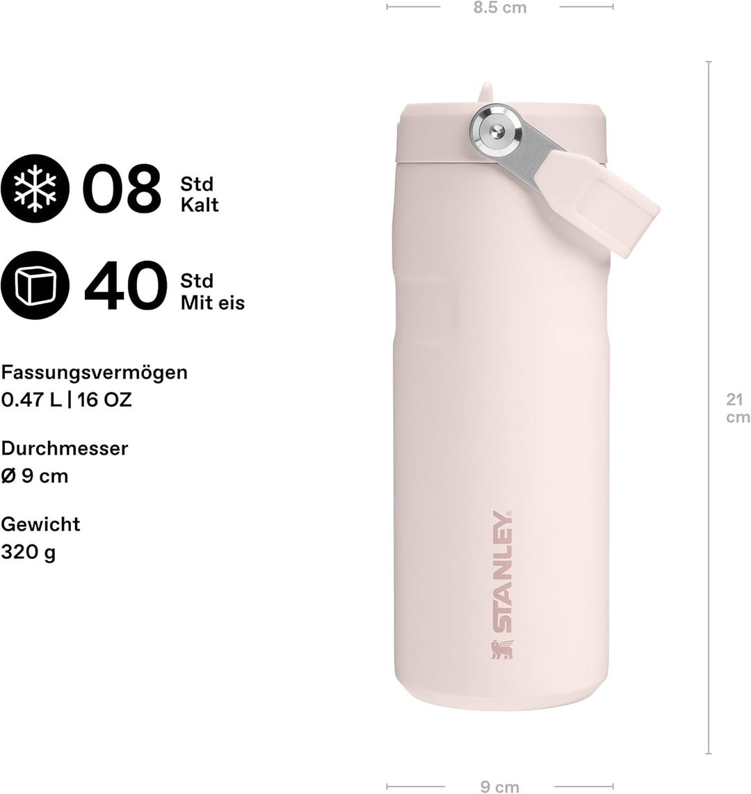 Stanley 1913 Flip Straw Trinkflasche mit Strohhalm 0.47L - Thermobecher Kühlt 8 Stunden - 40 Studen