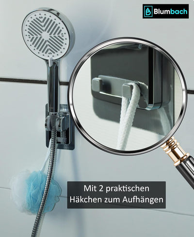 BLUMBACH® Duschkopfhalterung ohne Bohren - DAS ORIGINAL - Duschhalterung kleben statt Bohren - Neigu