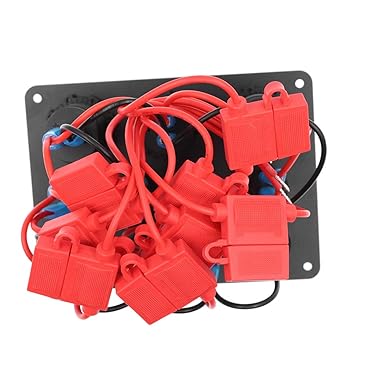 Geloo 8 Gang wasserdichte Wippschalter-Panel, blaue LED-Lichter, Dual 5 V USB-Ladebuchse, für Autos,