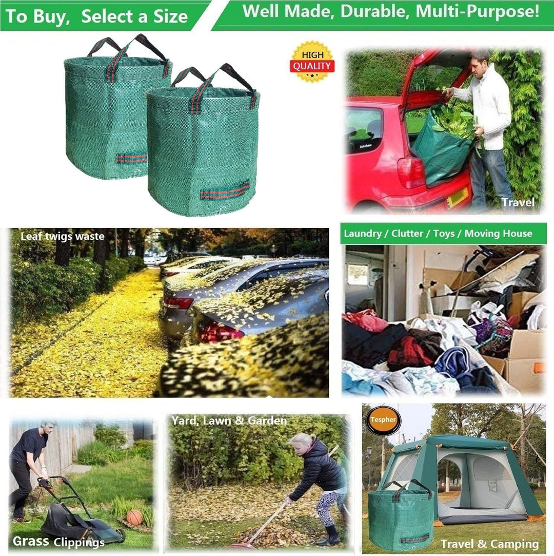 2er Set Gartensack -500L Gartenabfallsack mit extra verstärktem Boden -Heavy Duty Gartenarbeit Säcke
