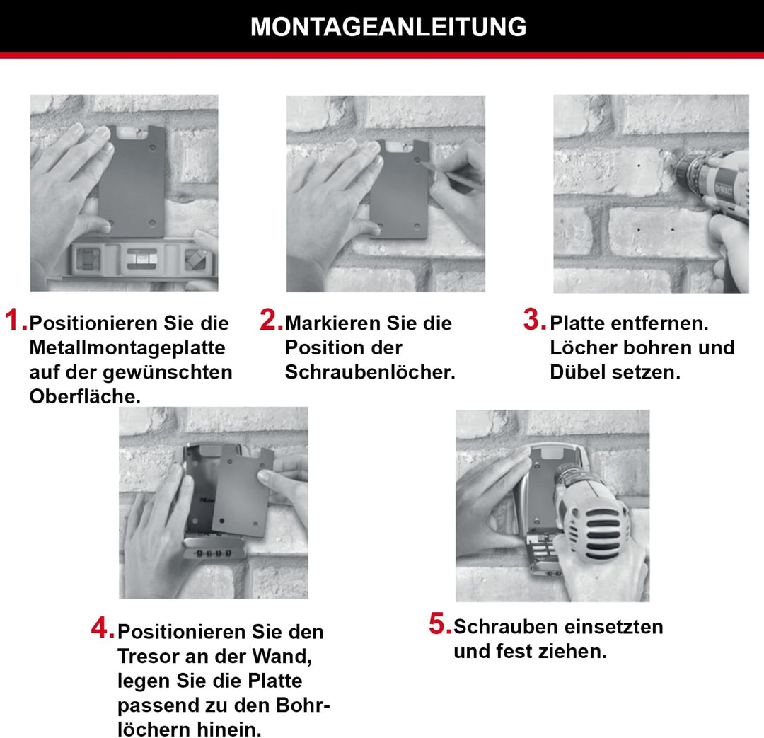 Master Lock Zertifizierte Schlüsseltresor Extra Sicherheit, Wandhalterung, Aussen, 13.2 x 10.5 x 4.6