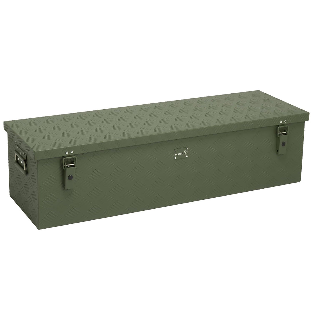 alubox Werkzeugkiste Riffelblech olive ABX-RL120G Aluminium 1,5mm Werkzeugkiste leicht und robust 12