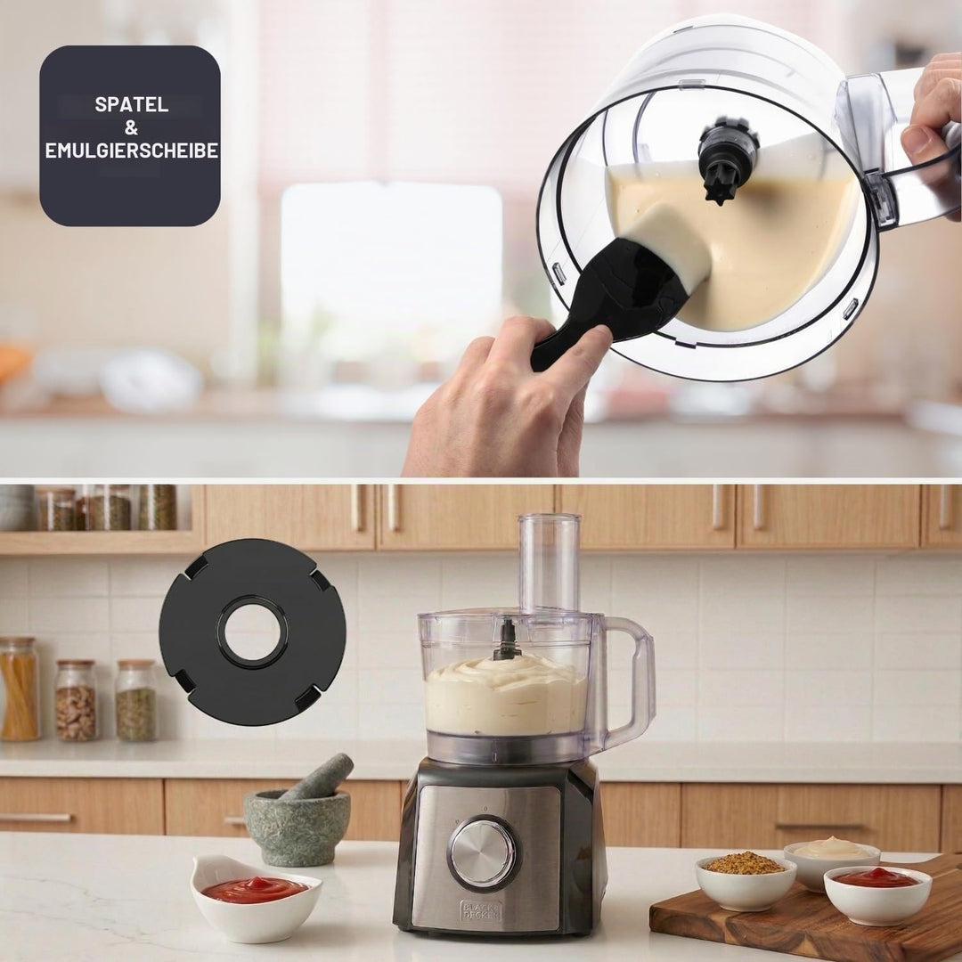 BLACK+DECKER BXFPA1200E - Küchenmaschine, 1.200W, Behälter 1,5l, 2 Geschwindigkeitsstufen/Turbofunkt