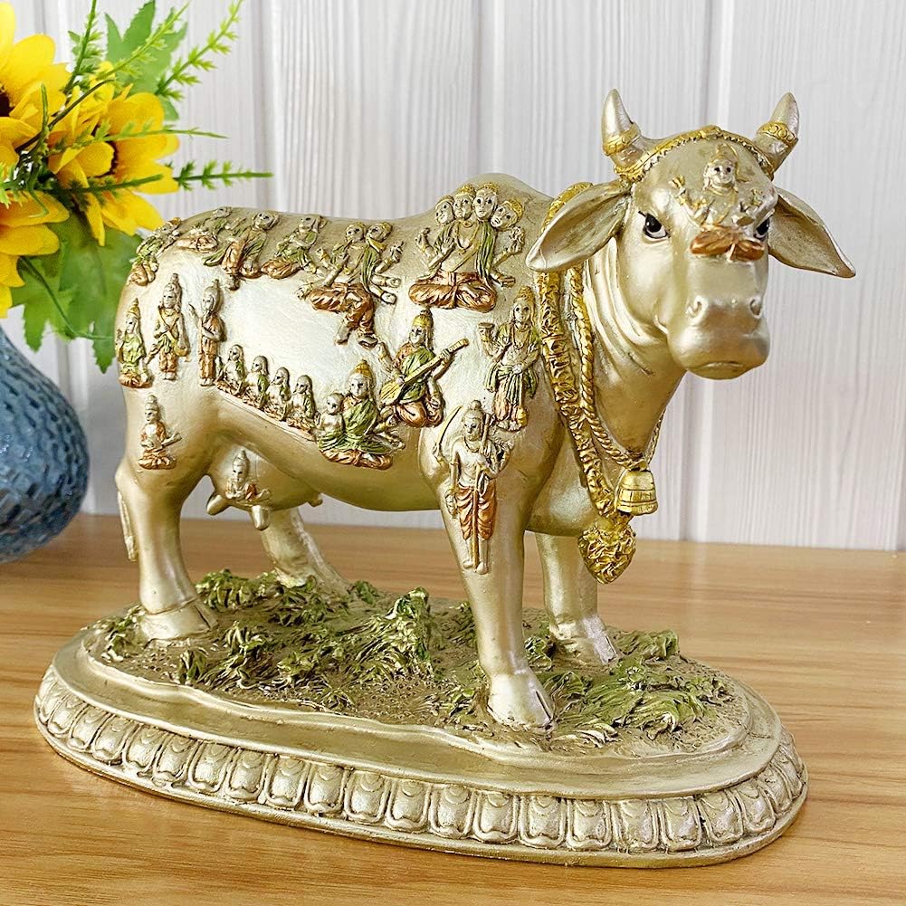 BangBangDa Hindu-Gott Nandi-Kuh-Statue – Hinduismus, Diwali, Geschenk, Dekoration, Skulptur – Indisc