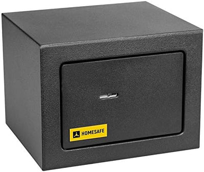 Homesafe HV15K Tresor Safe mit Schlüssel-Schloss, 15x20x17cm (HxWxD ), Carbon Satin Schwarz, 15x20x1