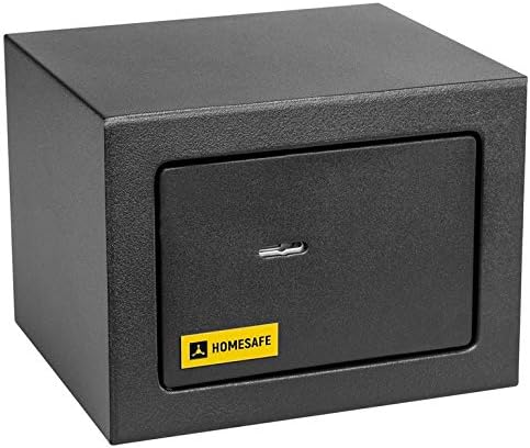Homesafe HV15K Tresor Safe mit Schlüssel-Schloss, 15x20x17cm (HxWxD ), Carbon Satin Schwarz, 15x20x1