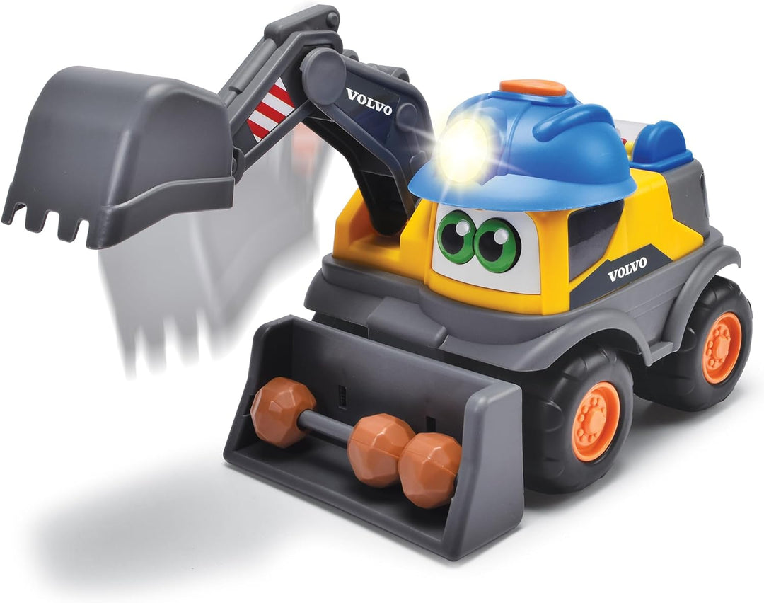 Dickie Toys ABC - Bagger-Fahrzeug Danny Digger (25 cm) für Kinder ab 2 Jahre - motorisiertes Volvo B
