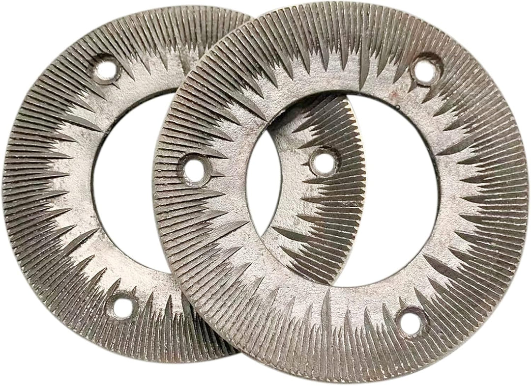 OUKANING 2x Ersatz-Schleifscheiben für Getreidemühle, 8mm Premium-Gussstahl, Korrosionsbeständig, 77