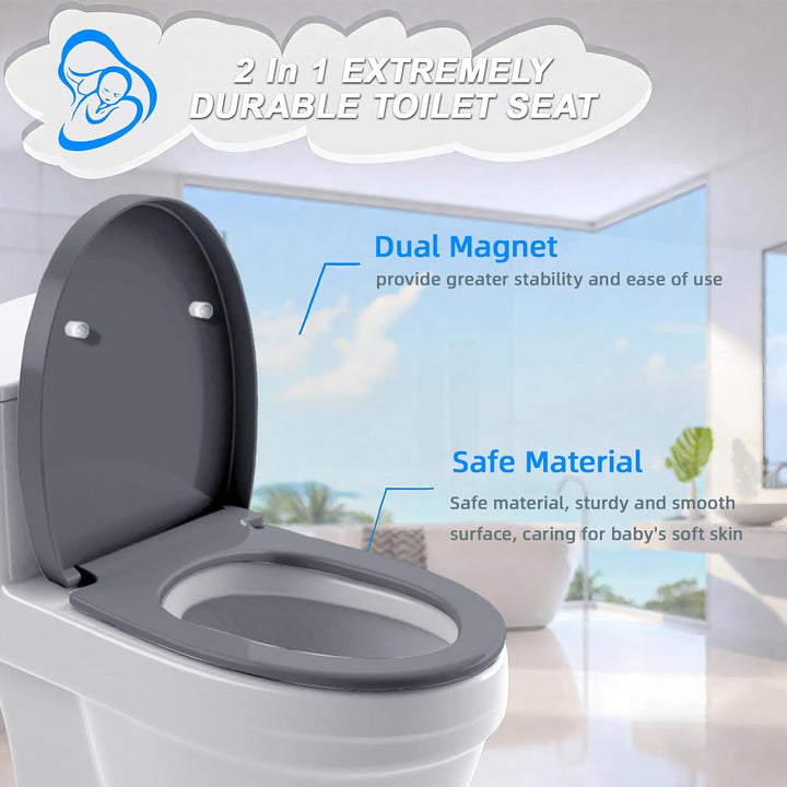WC Sitz Mit Absenkautomatik,Toilettendeckel Ovale-Form Hochwertige Und Stabile Antibakterieller Toil