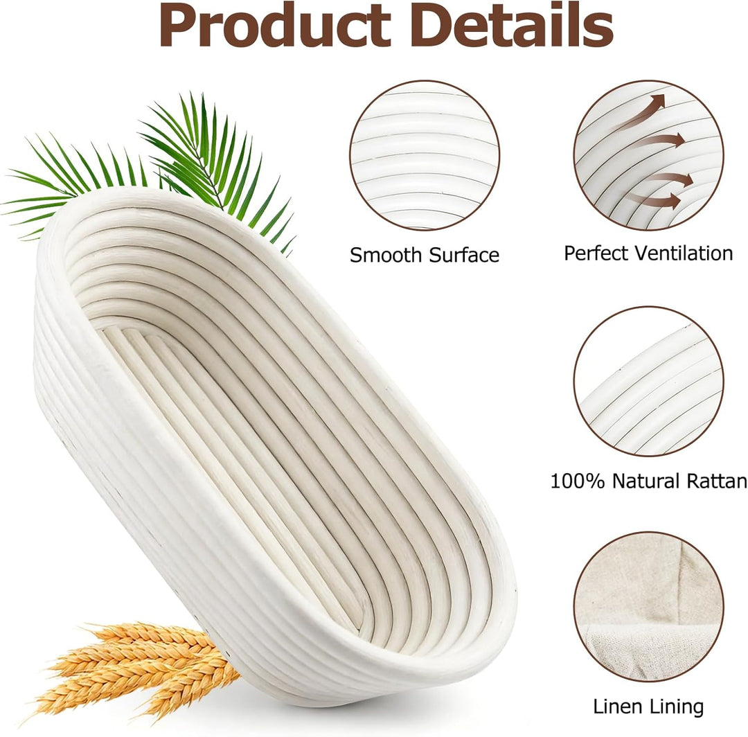 gärkörbchen für brot, Material: Rattan, Masse: 28x15x8cm, Farbe: Natur, Oval Gärkorb Zum Brotbacken-