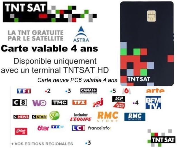 TNT-Karte Sat VALABLE 4 Jahre – für Satellite Astra 19.2