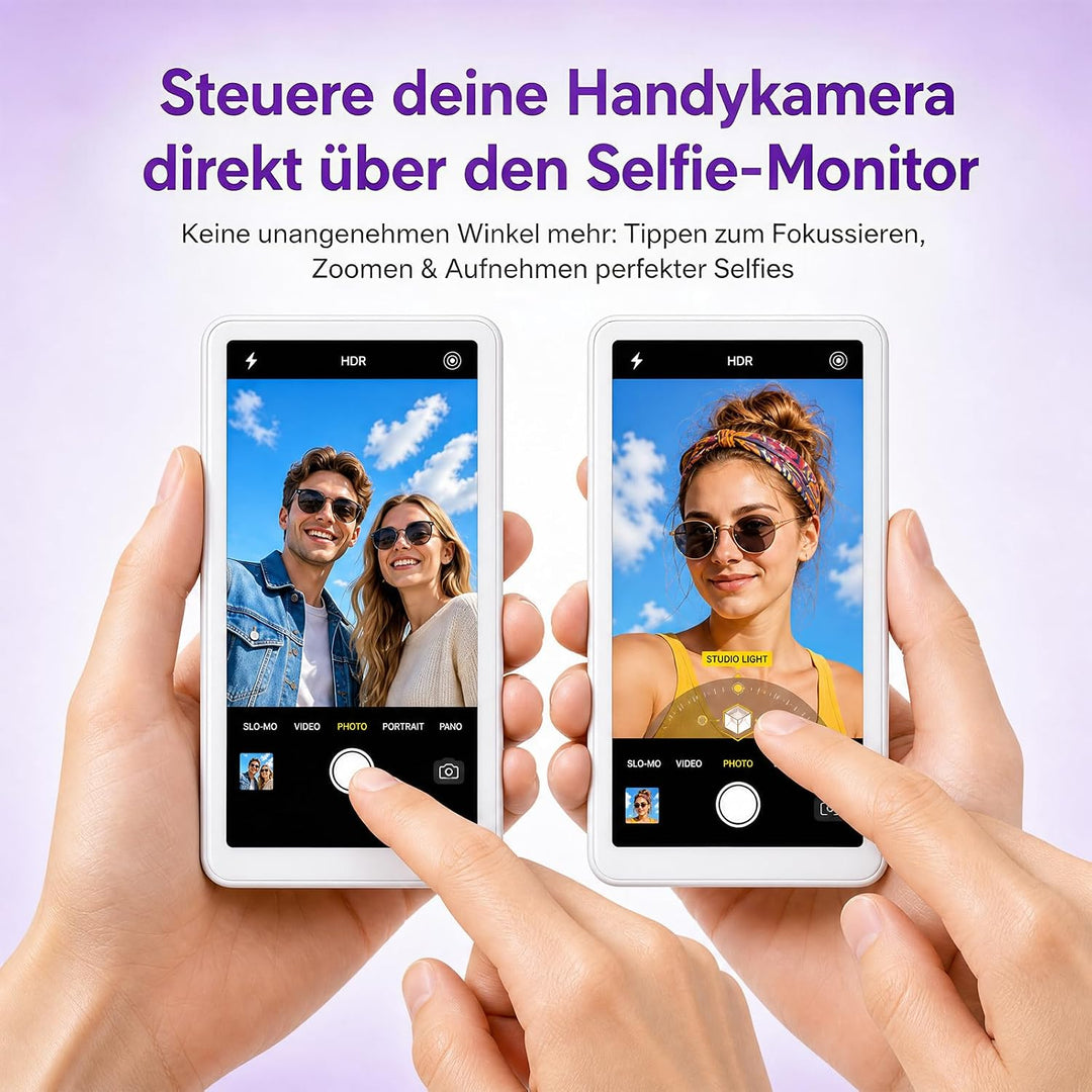 Beinhome Touchscreen Selfie Monitor für iPhone 7-17 (Weiss), Weiss
