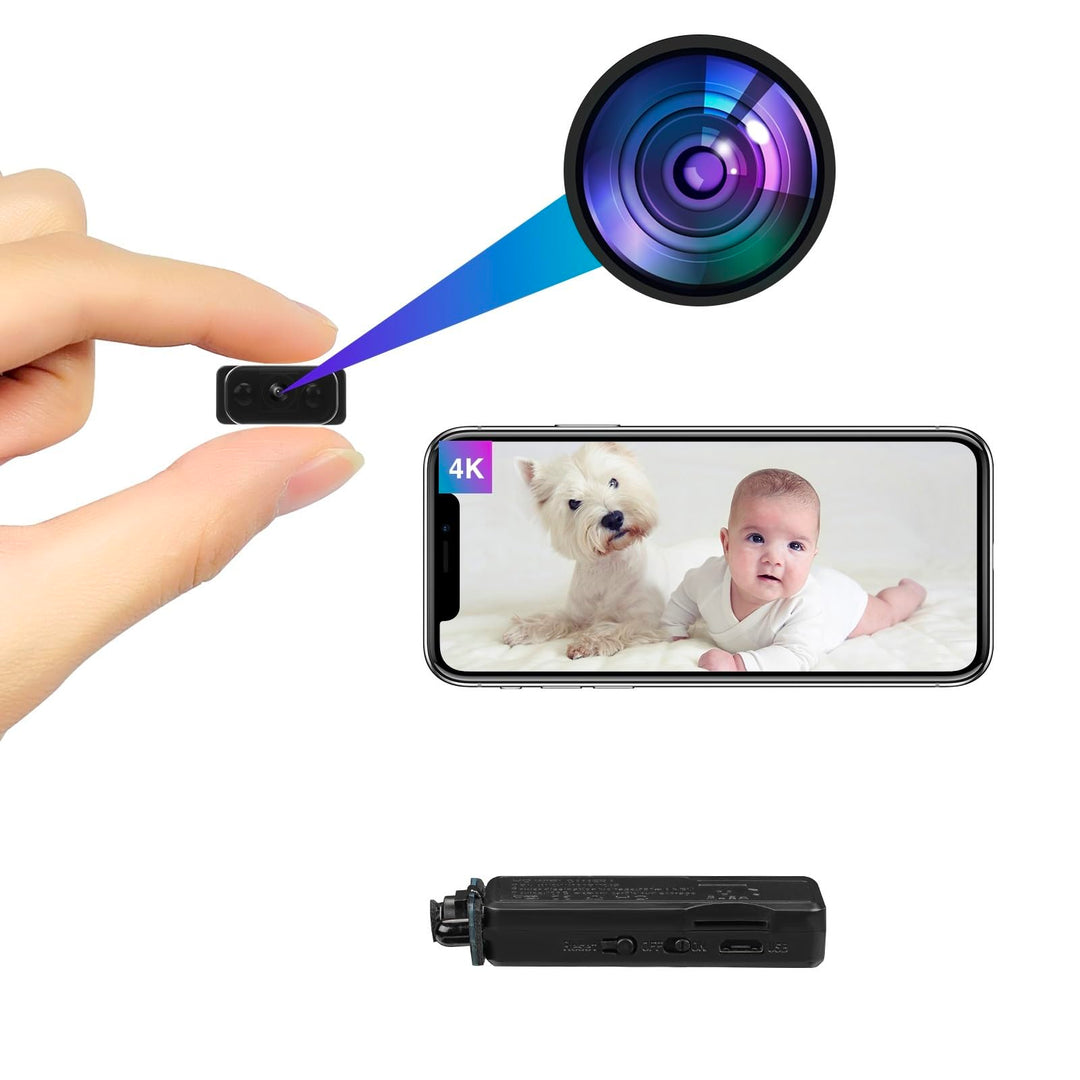 HiKam 4K HD Kleine Kamera, Live Übertragung Handy App, Überwachungskamera Innen Überwachung Hundekam