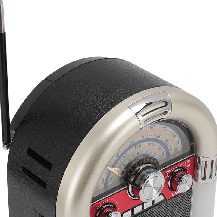 AM FM Vintage-Radio, Tragbares Retro-Kurzwellenradio mit Bluetooth-Lautsprecher, Wiederaufladbare Re