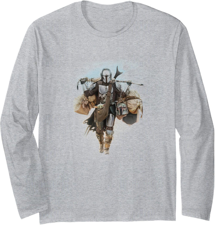 Star Wars: The Mandalorian Mando Walking With The Child Langarmshirt