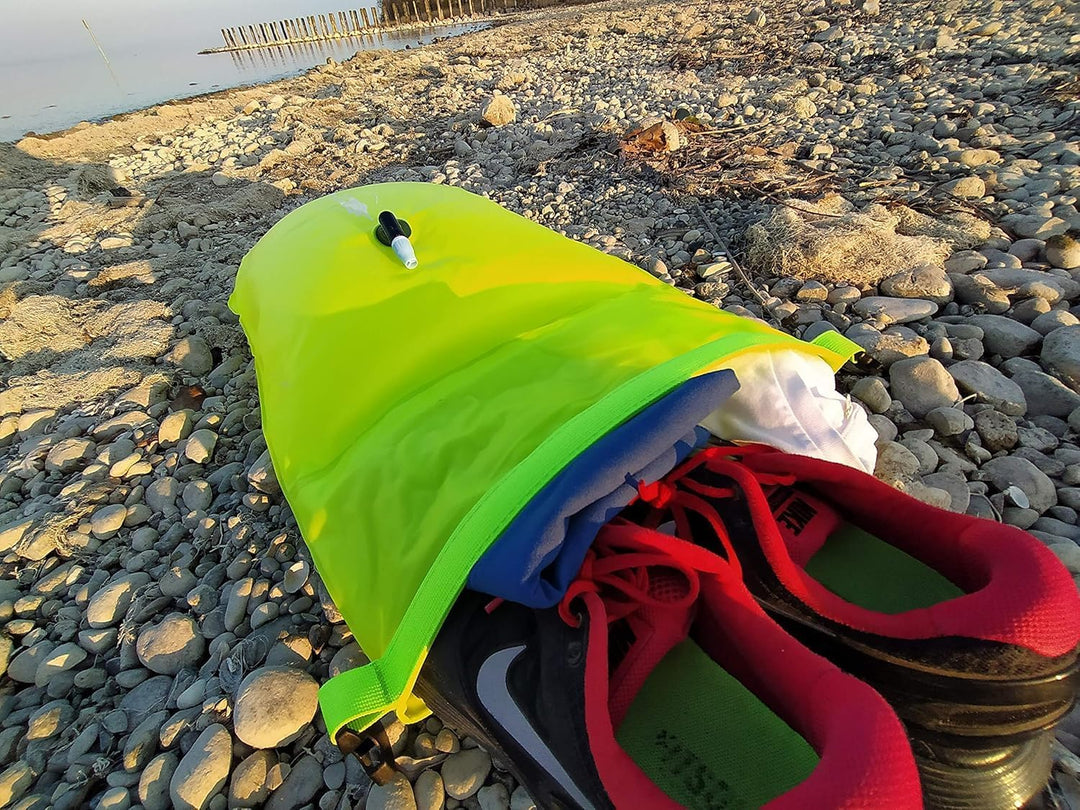 Schwimmboje & Trockensack - 28l. Sicherheit beim Schwimmen, Open Water und Triathlon. Swimming Buoy,