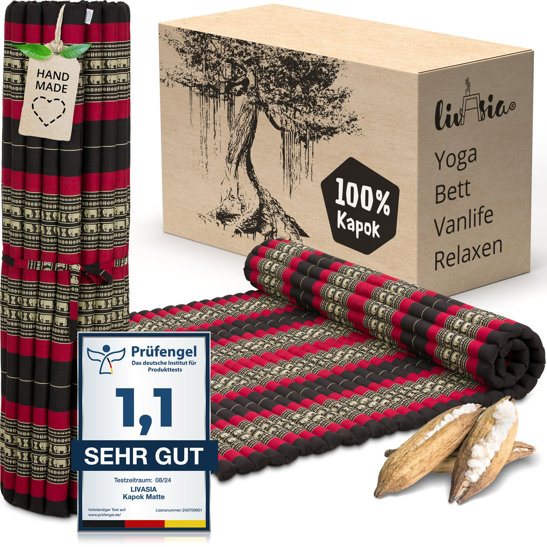 livasia Rollmatte Rollmatratze L-200x110x4,5cm, Gästebett Gästematratze 1 Person, Reisebett Kofferra