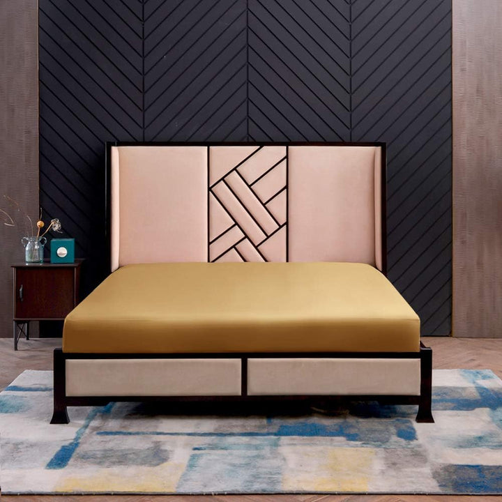 THXSILK Spannbettlaken Seide Bettlaken 100x200, Gold Seiden Bettlaken, 100% Reine 19 Momme Maulbeers