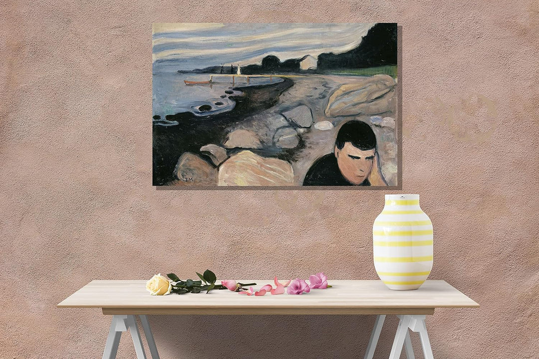 1892 Melancholy von Edvard Munch Leinwand-Kunstdrucke, gerahmtes Poster, Bilder, Heimbüro, Dekoratio