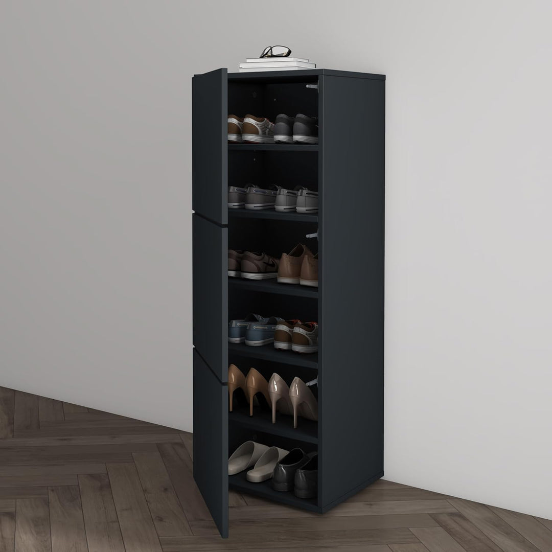 Mai & Mai Schuhschrank aus Holz, Schuhkommode mit 3 Schränken BTH: 45x36x120 cm Schuhregal Möbel in