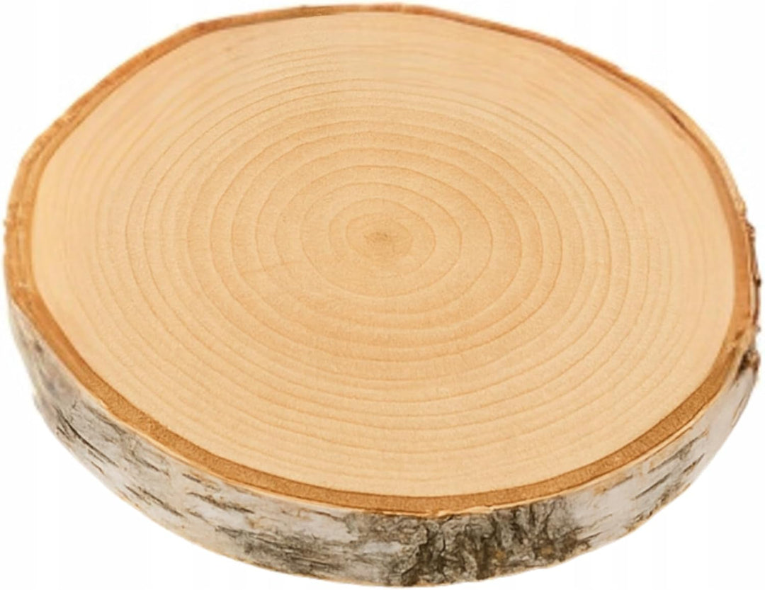 Birkenholzscheibe für DIY-Projekte & Dekoration – unbehandelt, gereinigt, naturbelassen, mit Rinde –