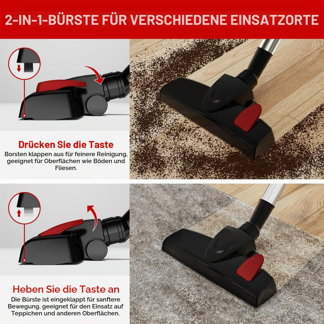 Staubsauger mit Kabel, Saugkraft Staubsauger 20000Pa, Vacuum Cleaner 5 Meter Kabel, mit H13 HEPA-Fil