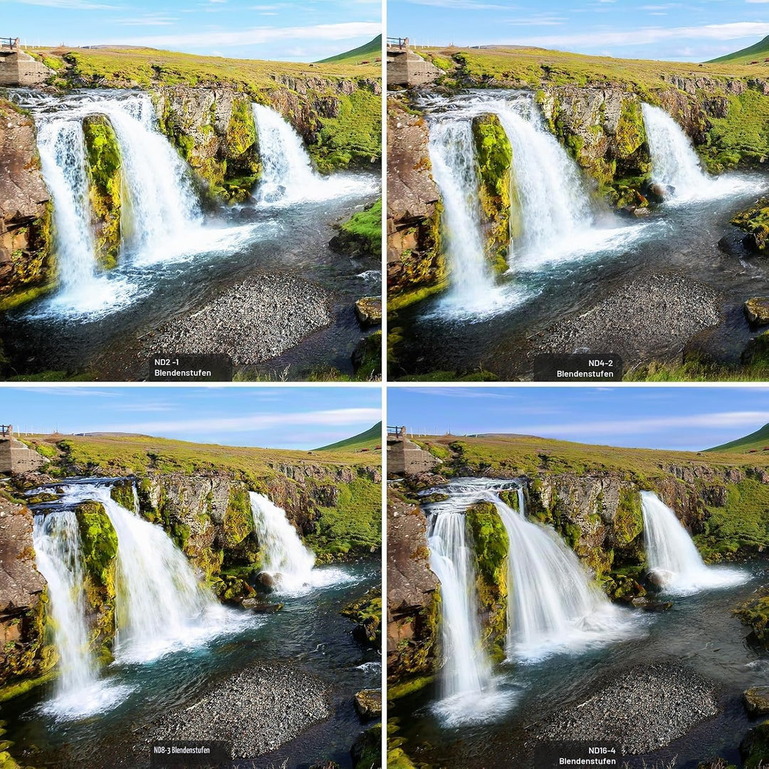 NEEWER 82mm ND Filter Set ND2 ND4 ND8 ND16, Objektivreinigungsstift, Filterbeutel, Graufilter Set, k