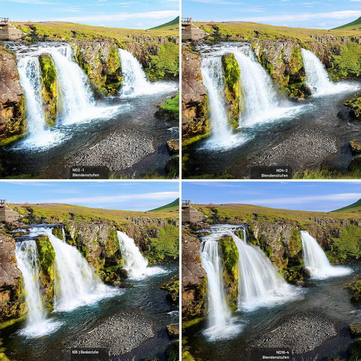 NEEWER 77mm ND Filter Set ND2 ND4 ND8 ND16, Objektivreinigungsstift, Filterbeutel, Graufilter Set, k